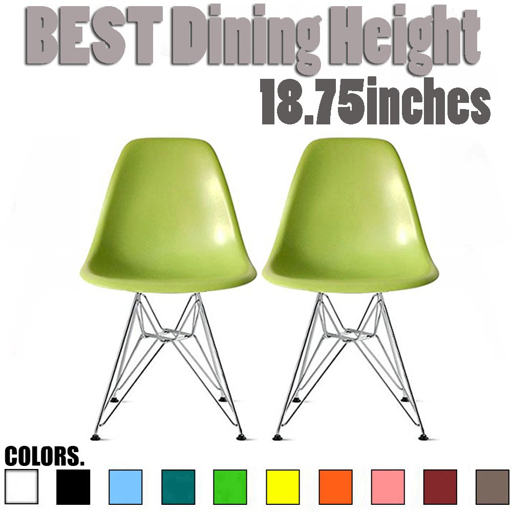 2xhome Set of Two (2) Green Eames Style Side Chair