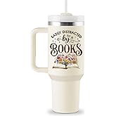 ROSTANTEN Book Lovers Gifts for women - 40 oz Tumbler with Lid & Straw - Bookish Gifts for Readers Book Club Gift Books Themed Reading Gift for Librarian - Insulated Travel Cup 40oz