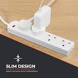 Wolf Power 4 Way Extension Lead 2m UK 3 Pin Plug Wall Mountable White view 4