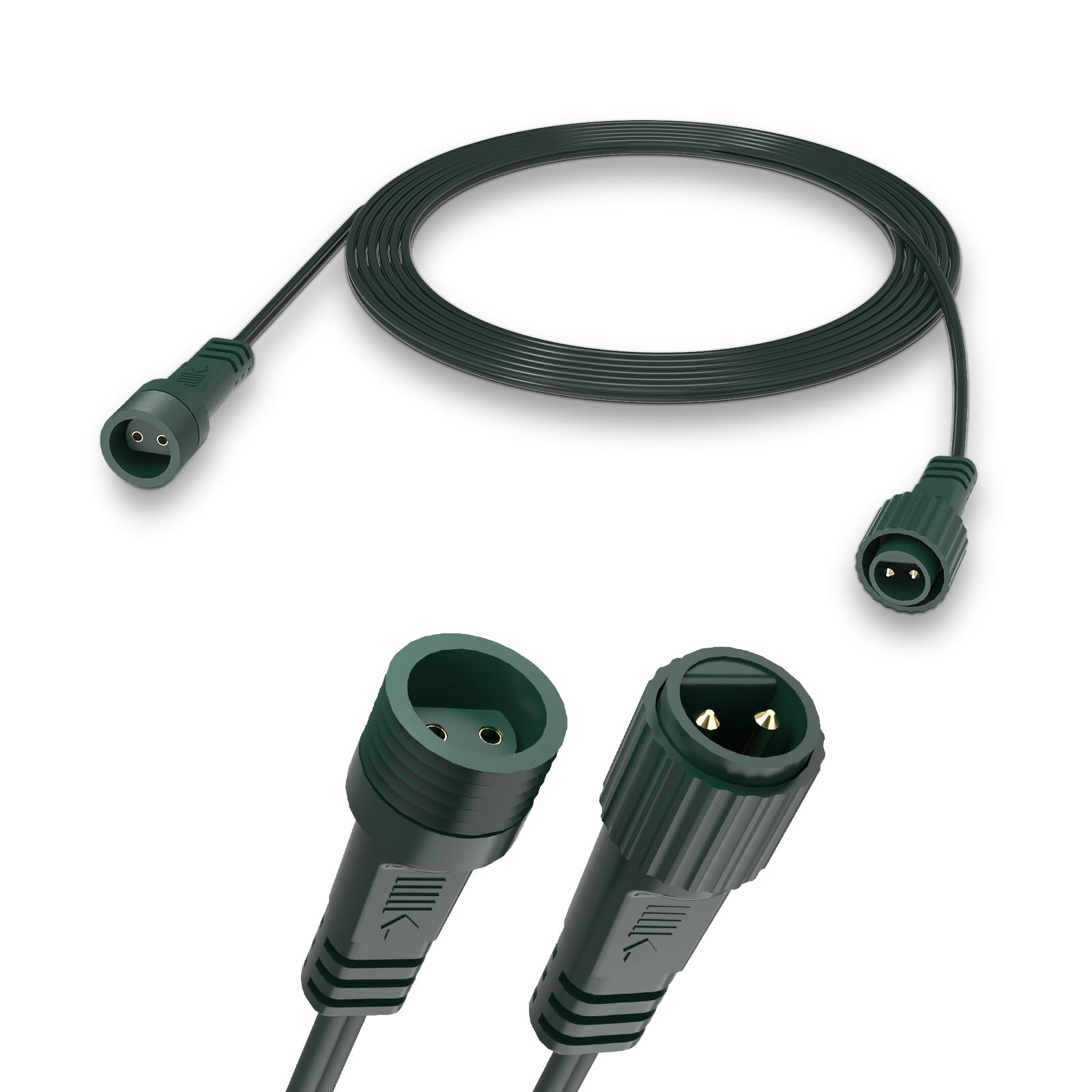 Extension Cable 5m/16.4ft, Dalugo 2 Pin IP65 Waterproof Outdoor Festoon Lights Extension Lead Wire for G40 Globe Lights, Solar Fairy Lights, Outdoor String Lights