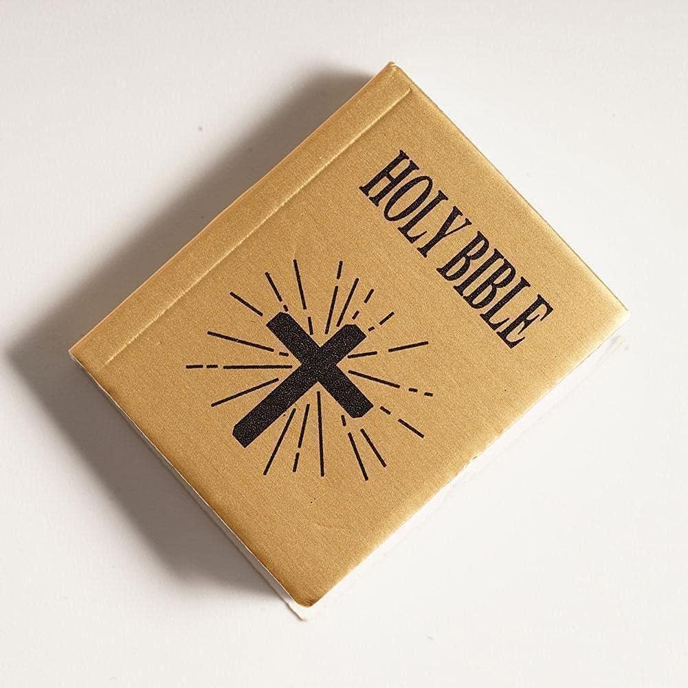 1:12 Scale Miniature Collectible Bible Book - Museum-Quality Shelf Display Accessory for Adult Collectors, Handbound Mini Book Replica with Leather Look, Library Décor Model Furniture Accents (2.5cm)