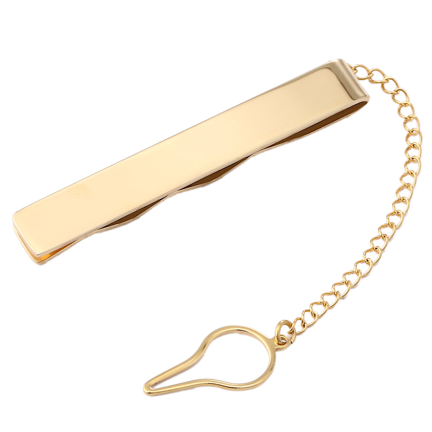 DonDon Men's Tie Clip Tie Pin Stainless Steel Gold