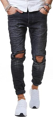 Red Bridge Pantalones Rotos Para Hombres Vaqueros Denim Negro