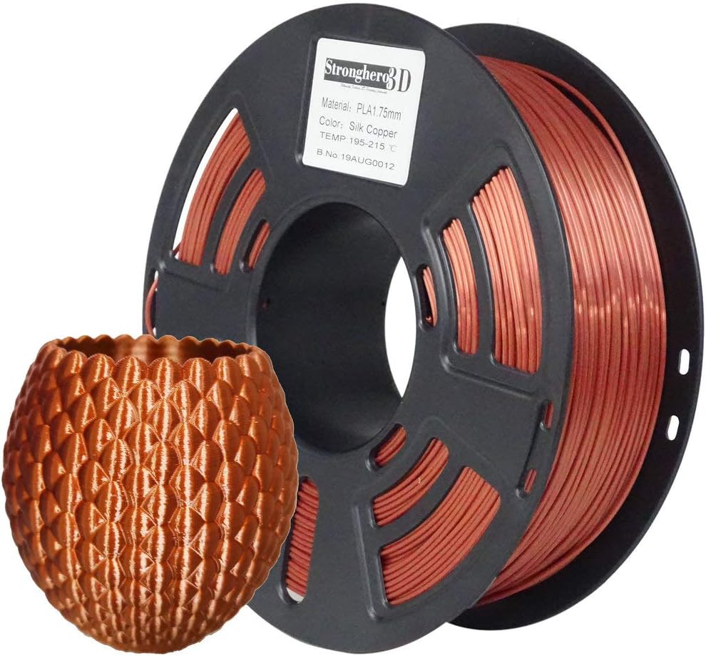 Stronghero3D Desktop FDM 3D printer 1.75mm PLA filament Silk Copper 1kg(2.2 lbs) Dimension Accuracy +/-0.05mm