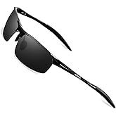 RONSOU Mens Sunglasses Polarized Sport UV Protection Ultralight Al Mg Sunglasses for Men Fishing Driving Golf