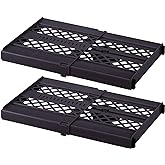 LockerMate Adjust-A-Shelf Locker Shelf, Extendable, 2-Pack, Black | Extendable Locker Fit, Easy Installation, Adjustable Height, Combine for Extra Storage, Sturdy Construction, Quick Removal