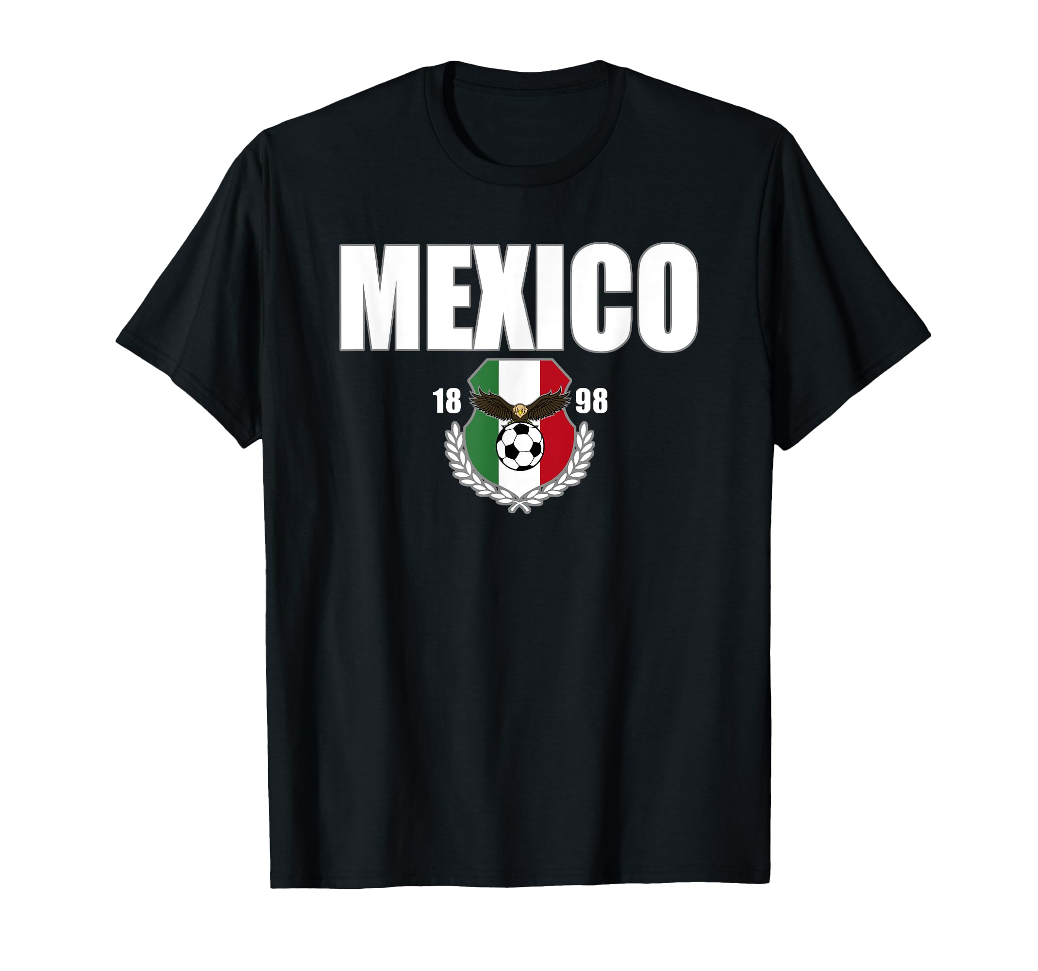Mexico Big Bold Text Soccer Ball Centre Flag T-Shirt