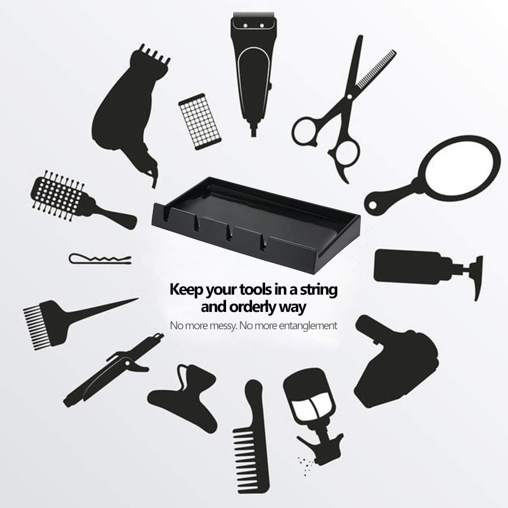 Salon Clipper Tray,Professional Anti-slip Barber Hair Trimmer Storage Tray with 4 Slots for Home Personal Use and Professional Hair Salon - Image 4