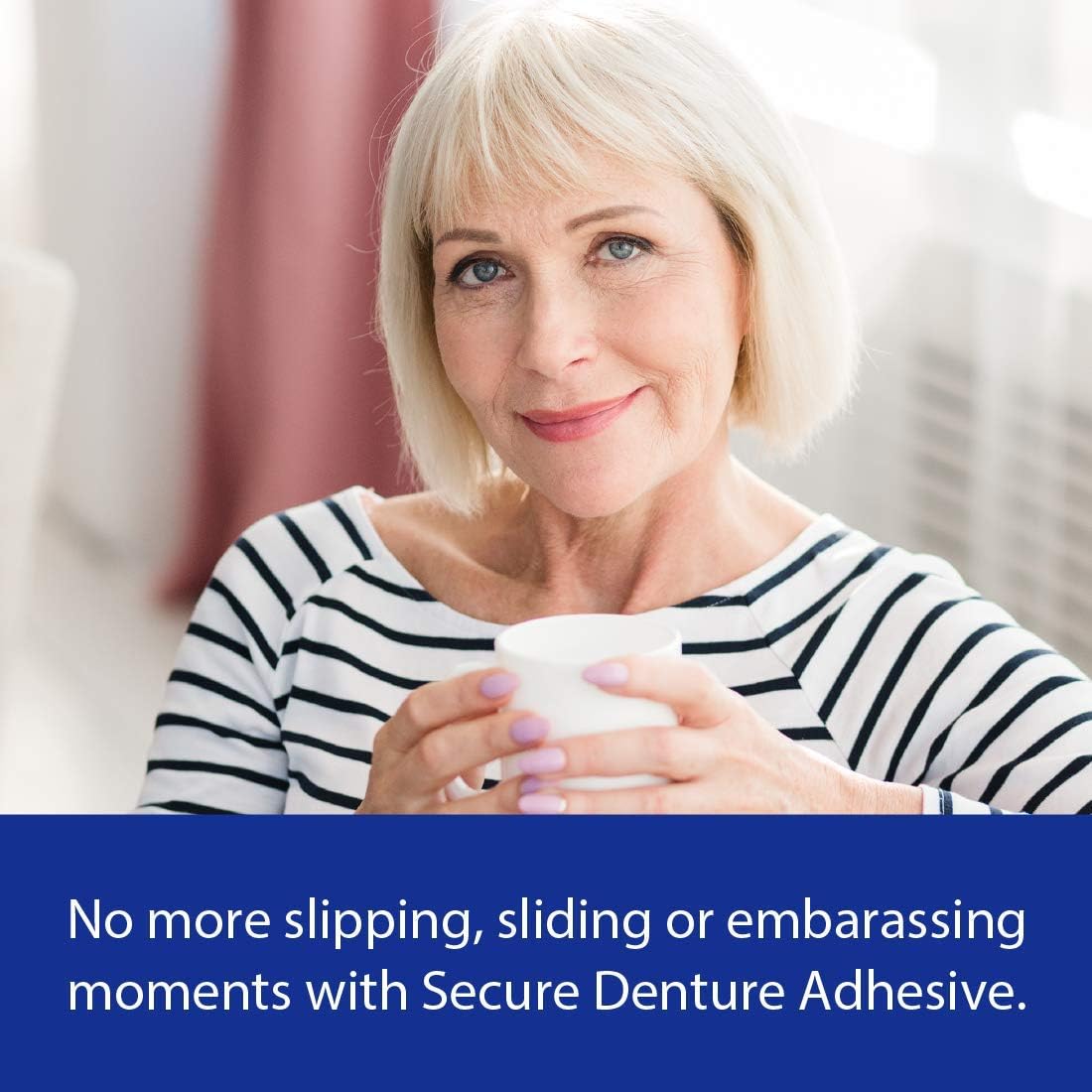 Secure Waterproof Denture Adhesive - Zinc Free - Extra Strong Hold For Upper, Lower or Partials - 1.4 oz (Pack of 4) : Secure Denture Adhesive : Beauty