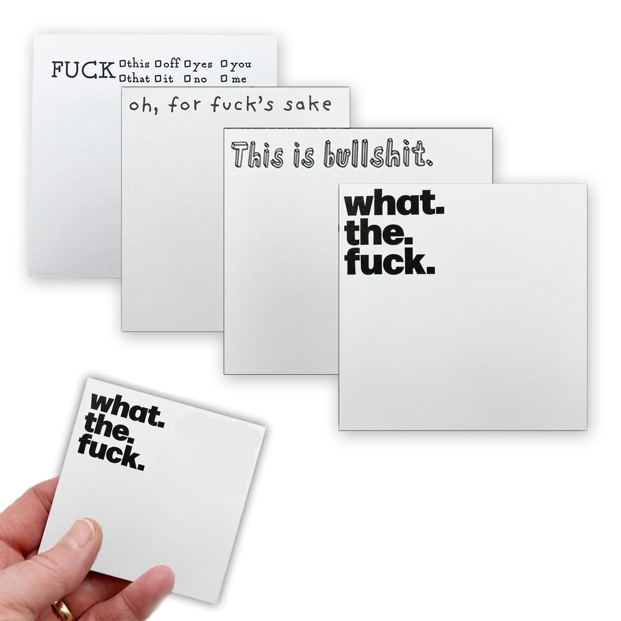 Small Sticky Notes, 4PCS Sticky Notes Set, Sticky Notes Novelty Office Supplies, Rude Posted Notes Desk Accessories Christmas Gifts, Funny Gifts for Friends Co-Workers Boss