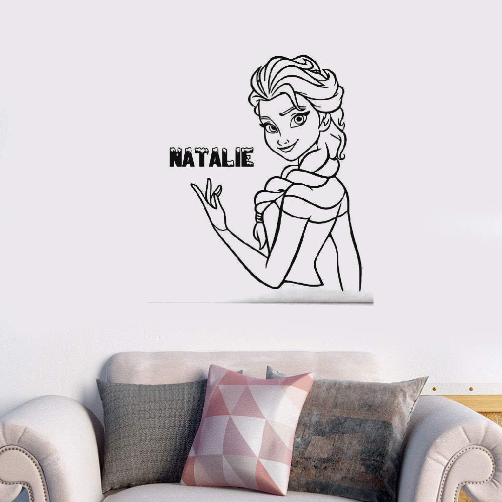 Quotes Wall Stickers Removable Vinyl Art Decal Princess Elsa The Snow Queen Custom Name Decor Nursery Kids Room Art Decor Cute Amazon Co Uk Diy Tools