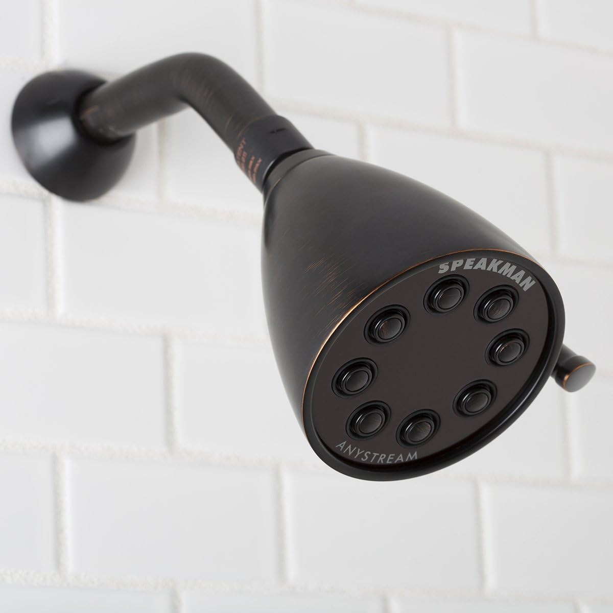Speakman S-2251-ORB Signature Icon Anystream High Pressure Adjustable Solid Brass Shower Head, Oil-Rubbed Bronze - Fixed Showerheads - 