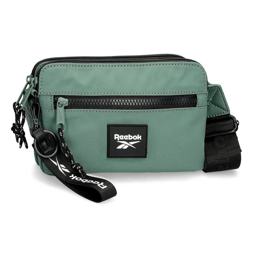 Reebok Elsie Green Flat Shoulder Bag 19 x 13 x 3 cm, Polyester