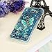 ZSTVIVA Galaxy J3 Case, J3 2017 Case, Liquid Glitter Cover Sparkle Love Heart Soft TPU Bumper with Pen and Dust Plug for Samsung Galaxy J3 - Blue Gold Butterfly