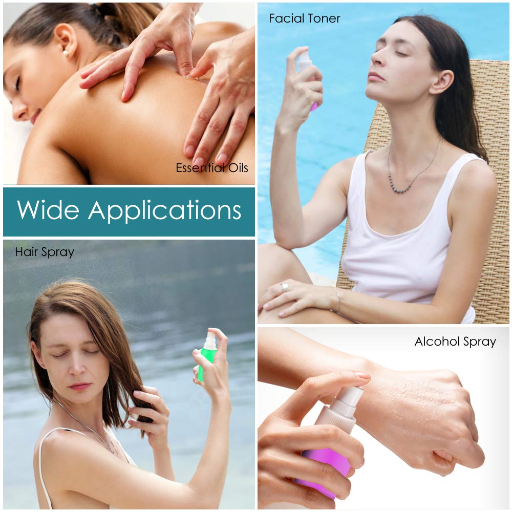 4 Pack Silicone Pump Bottle Spray Bottle Leak Proof Refillable Dispenser Portable Travel Size 1.7oz/50ml Toiletries Containers (4Pcs) : Beauty
