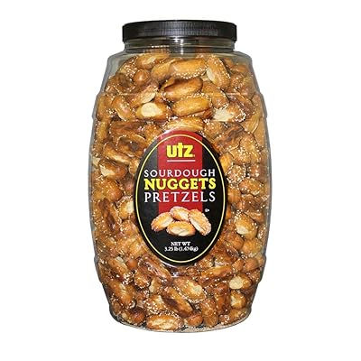 Utz Sourdough Nuggets Pretzels &ndash; 52 oz. Barrel &ndash; Bite-Size Pretzels with Classic Sourdough Flavor, Perfectly Salted with Zero Cholesterol per Serving