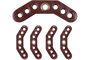 Huntingdoor 5 PCS Leather Bow Yoke with Metal Grommet Bow Sling Strap Leather Yoke Bracket Mount for Compound Bow Wrist Sling Black/Brown