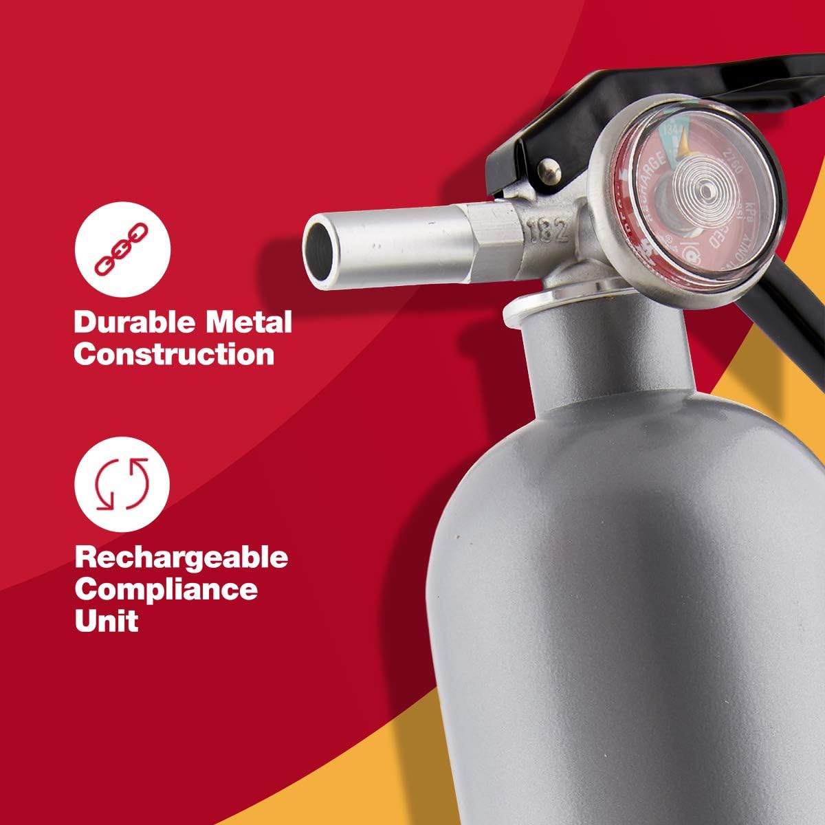 First Alert Fire Extinguisher | Designer Home Fire Extinguisher, Pewter, 2.5 lb, DHOME1 FE1A10GR: Home Improvement