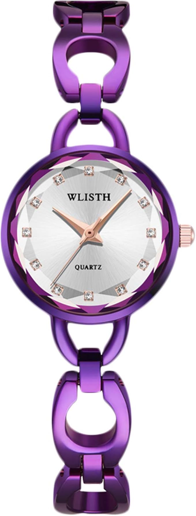 Amazon Rorios 腕時計 レディース 女性 用 時計 キラキラ ダイヤモンド ブレスレット風 スケルトンベルト 生活防水 おしゃれ かわいい カジュアル クオーツ スチール 通勤 母の日 Watch パープル 腕時計 腕時計 通販