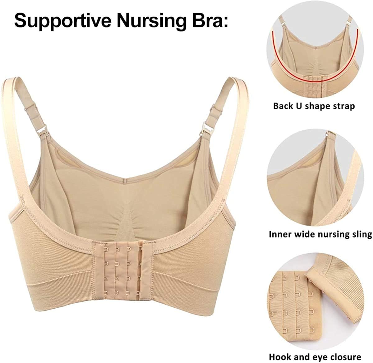 iloveSIA 3PACK Womens Full Bust Nursing Bra Seamless Maternity Bra at  Women’s Clothing store