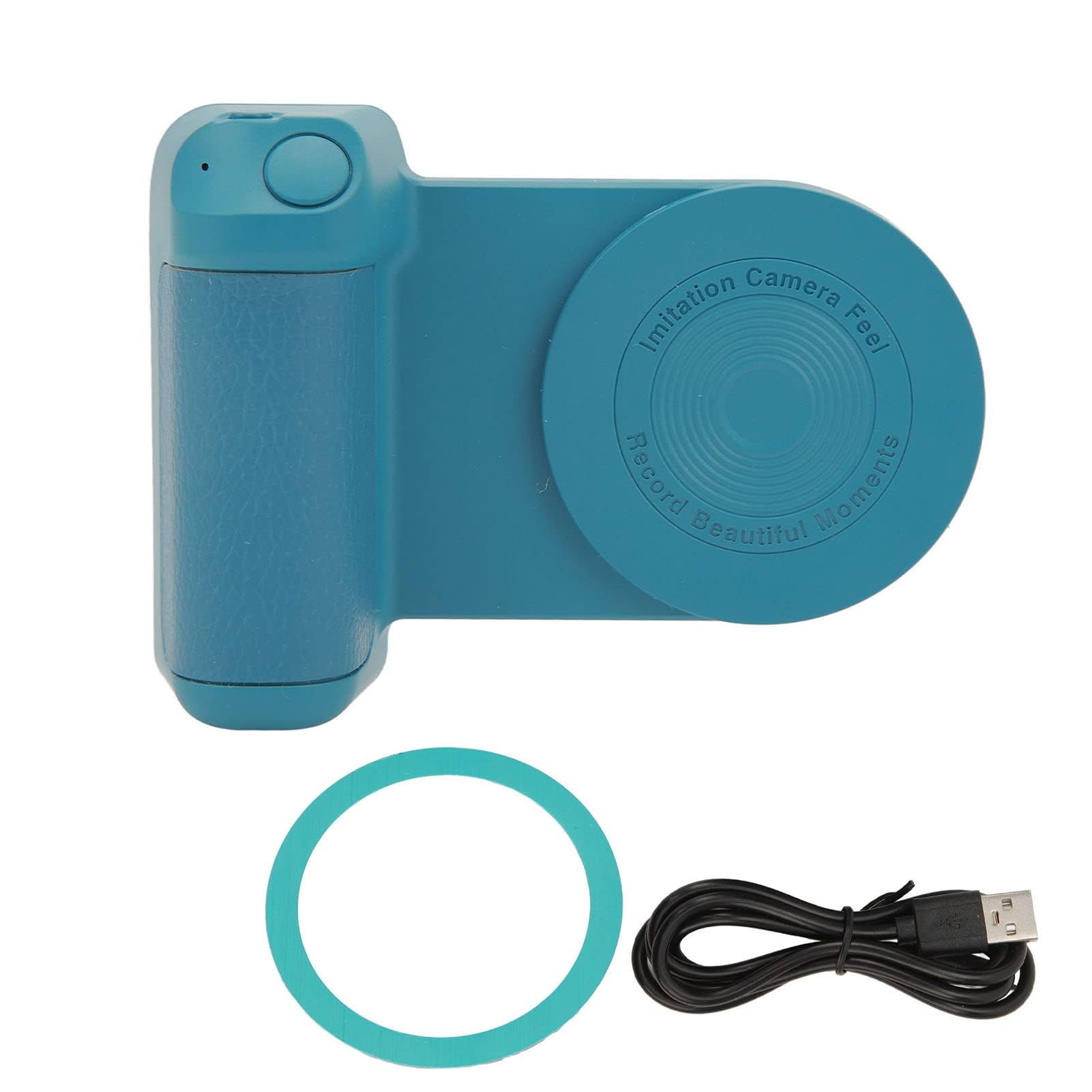 Magnetic Camera Handle, Bluetooth Bracket Smartphone Handle Holder, Rotatable Wireless Charging Stand, Phone Hand Grip for Vlog Video Shooting (Blue)