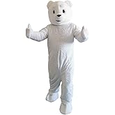 MatGui Halloween White Polar Bear Mascot Costume Character Adult Sz Real Picture