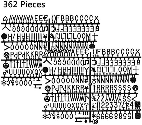 Losga Plastic Letters for Letter Boards - 362 Characters, including Numbers, Symbols for Changeable Letter Boards Letter Boards Accessories (3/4" Black)