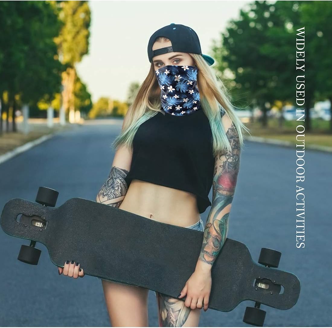 6Pcs Cooling Neck Gaiter Bandana, Sun Protection Magic Headband Balaclava Scarf Fishing Hiking Running Sports for Men Women: Clothing