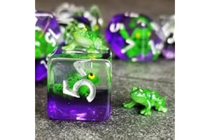 Sage's Portal Animal Familiars Resin DND Dice Set Polyhedral Dice Set for Dungeons and Dragons RPG Pathfinder Tabletop TTRPG (Green Frog)
