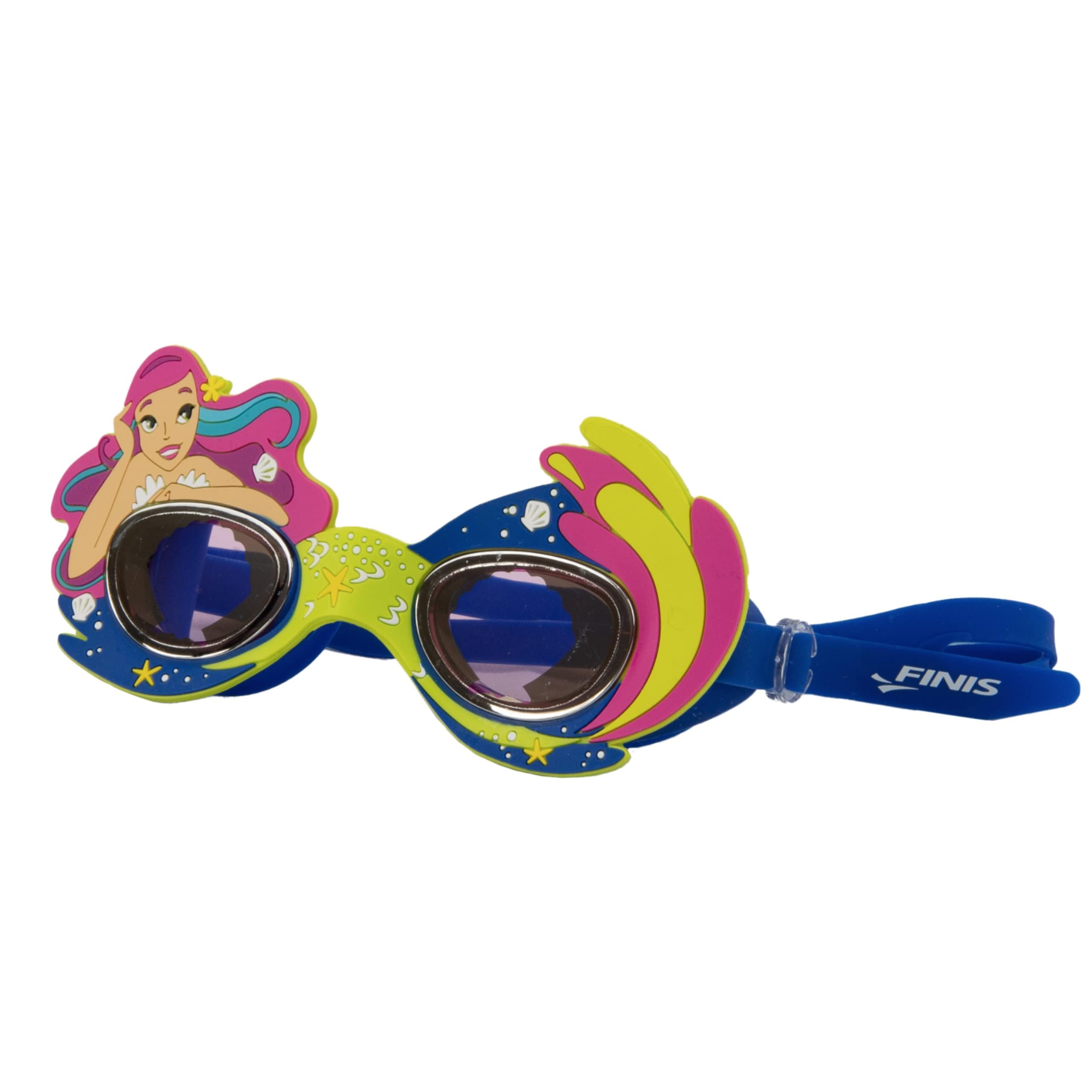 FINIS Character Goggles - Fun Kids Swim Goggles for the Pool - Anti-Fog with UV Protection and a Soft Silicone Strap - Easily Adjustable - Mermaid
