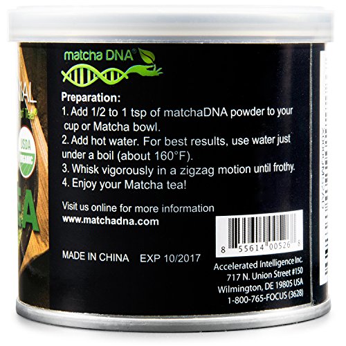 Matcha DNA Certified Organic Ceremonial Grade Matcha Green Tea, TIN CAN (3 Ounce) - Thumbnail 3