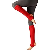 CHUNG Women Stirrup Leg Warmers 16.9“ Knitted Ribbed Stretchy Ankle Leg Socks for Girls Dance Yoga Ballet Sports Workout
