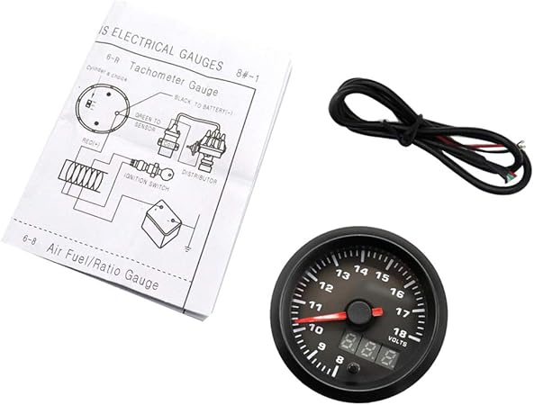 Amazon D Dolity 12v 電圧計 ボルトゲージ 車の探知器 Led表示電流計 マルチゲージ 車 バイク