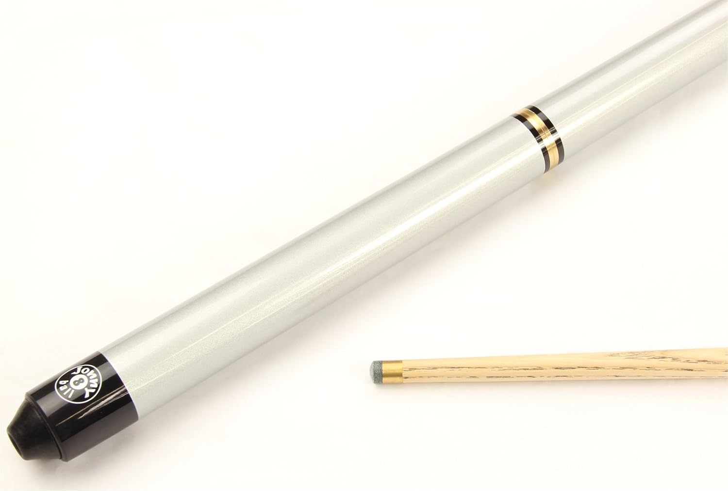 Jonny 8 Ball TRIAD 57 Inch 3 Piece Adjustable Ash Snooker Pool Cue - 9.5mm Tip (Silver) - Image 4