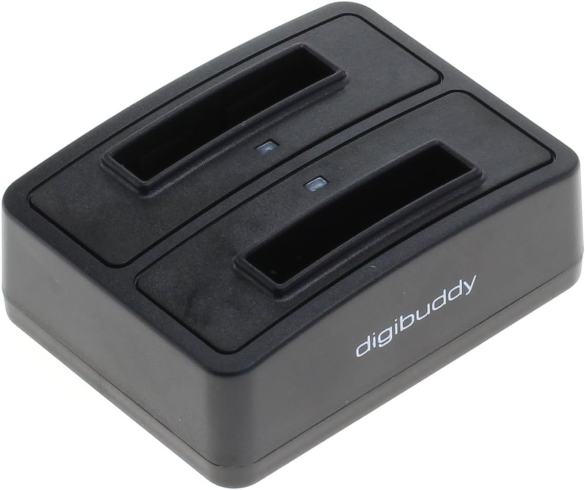 digibuddy 8012463 1302 Dual Battery Charging Dock for Samsung BG800BBE Black