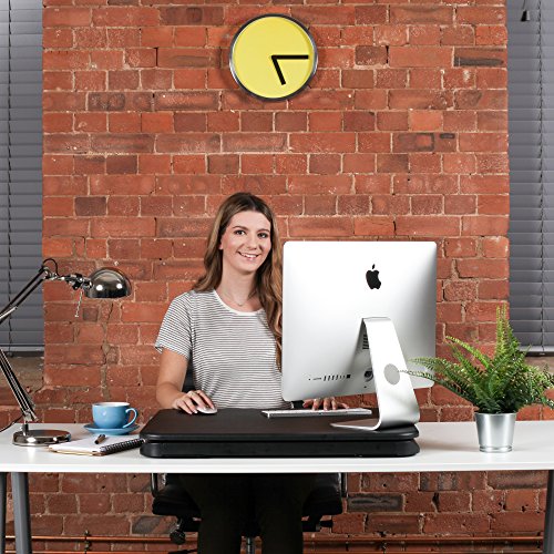 Height Adjustable Stand Up Desk Converter Ergonomic Sit Stand Riser - Flat Top Table Size 22x26 Supports 30lbs - No Assembly Required - Premium Quality and Very Sturdy - Perfect for Laptops or iMacs - Thumbnail 7