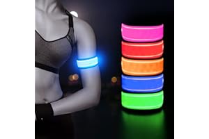 EZIERFY Ezerfy Light Up LED Arm Band for Running - 2 Pack Reflective LED Bracelet Flashing LED Sports Wristband, Glow Bracelets for Concerts, Festivals, Sports, Raves, Emergency Supplies