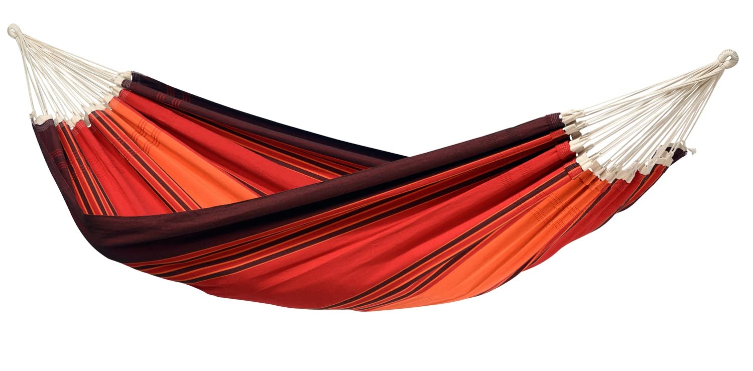 Laminvale Ltd AMAZONAS XXL comfort hammock Paradiso Terracotta handmade in Brazil 250cm x 175cm up to 200kg in lava colors