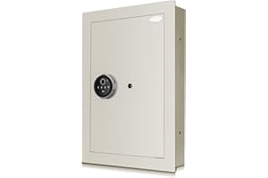 LANGGER V Langger Biometric Wall Safe, Hidden Fingerprint Security Wall-mounted Safe, In Wall Safe Between Studs, Size Upgrade (White-Small Size)