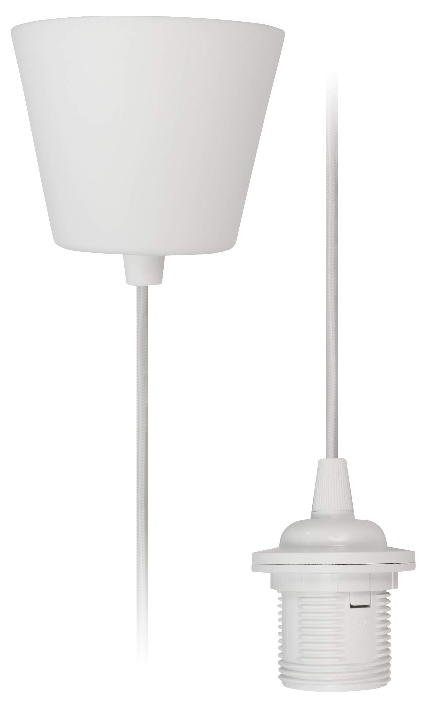 McShine 1452332 Pendant Light Holder Cord E27 Socket 230 V 1.2 m Cable Ideal for Renovation Freely Selectable Lampshade (Textile Cable) 230 V