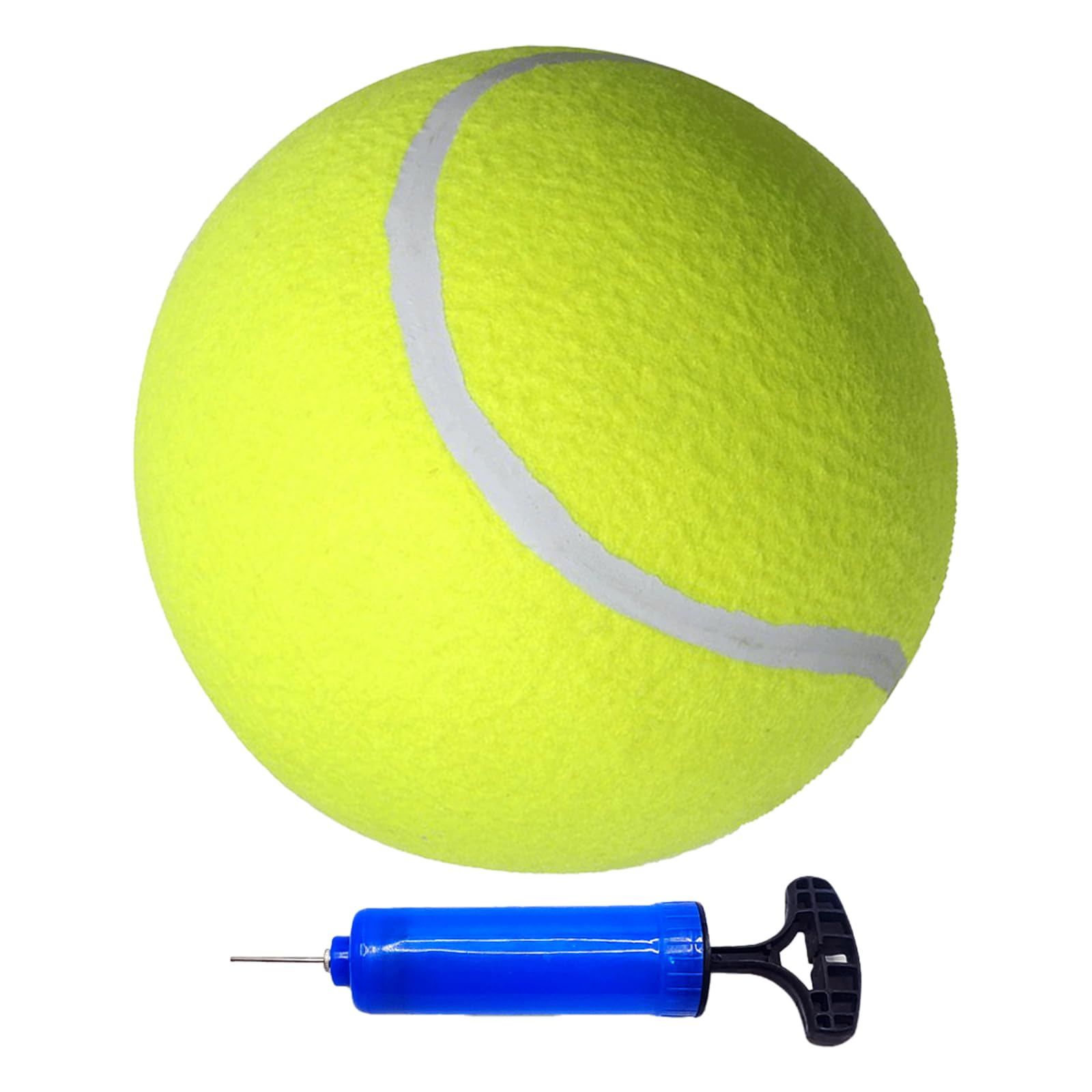 DiiWmme Oversize Tennis Ball for Dogs & Adults - Fun Rubber Ball with Air Pump Needle - Large Dog Chew Toy for Indoor/Outdoor Sports & Beach (Yellow)