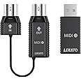 LEKATO Wireless MIDI Adapter - Ultra Low Latency, USB Bluetooth Option for Mac, iOS, Windows and Synthesizer/MIDI Keyboard