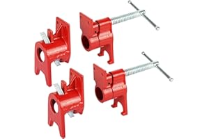 COGNATIVE 3/4" 2-Pack Pipe Clamp for Woodworking Heavy Duty Cast Iron Quick Release Pipe Clamps with stand Home Improvement, Workshop and Construction Site