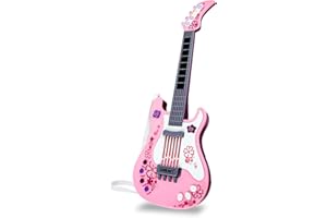 M SANMERSEN Kids Guitar for Girls Music Toys Guitar for Kids Toddler Electric Guitar with Strap Kids Pink Guitar Musical Instrument Toys for 3 4 5 Year Old Girls Gifts