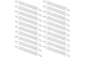 MAGICLULU 20pcs Bed Sheet Fasteners Elastic Mattress Clips Fitted Sheet Holders for Corner Straps Adjustable