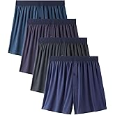 BAMBOO COOL Mens Underwear Boxers Moisture-wicking and Cool Men's Boxer Shorts Loose Fit Super Soft 4 Pack