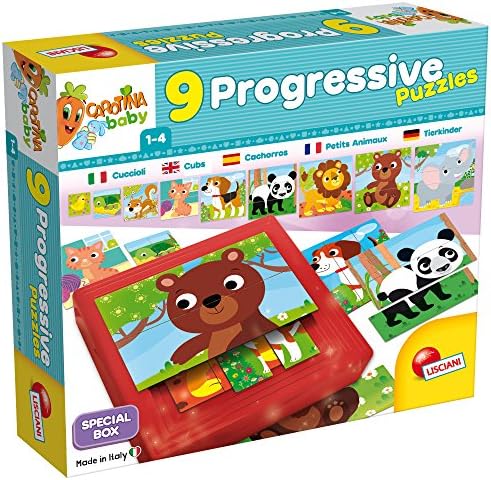 Lisciani 58433 Carotina Baby 9 Progressive Puzzle Pets, Multicolour, One Size