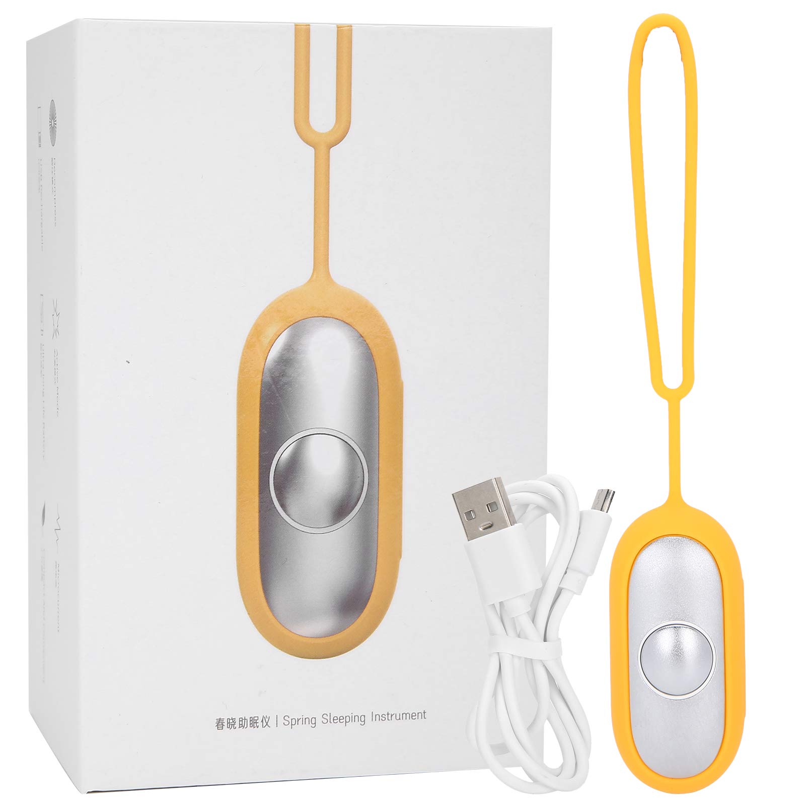Sleep Aid Device, Carry for Anxiety Palm Sleep Aid Handheld Sleep Device USB Charging Microcurrent Holding Sleep Instrument Portable Sleep Aids Chill Pill Device for Adults (Yellow)