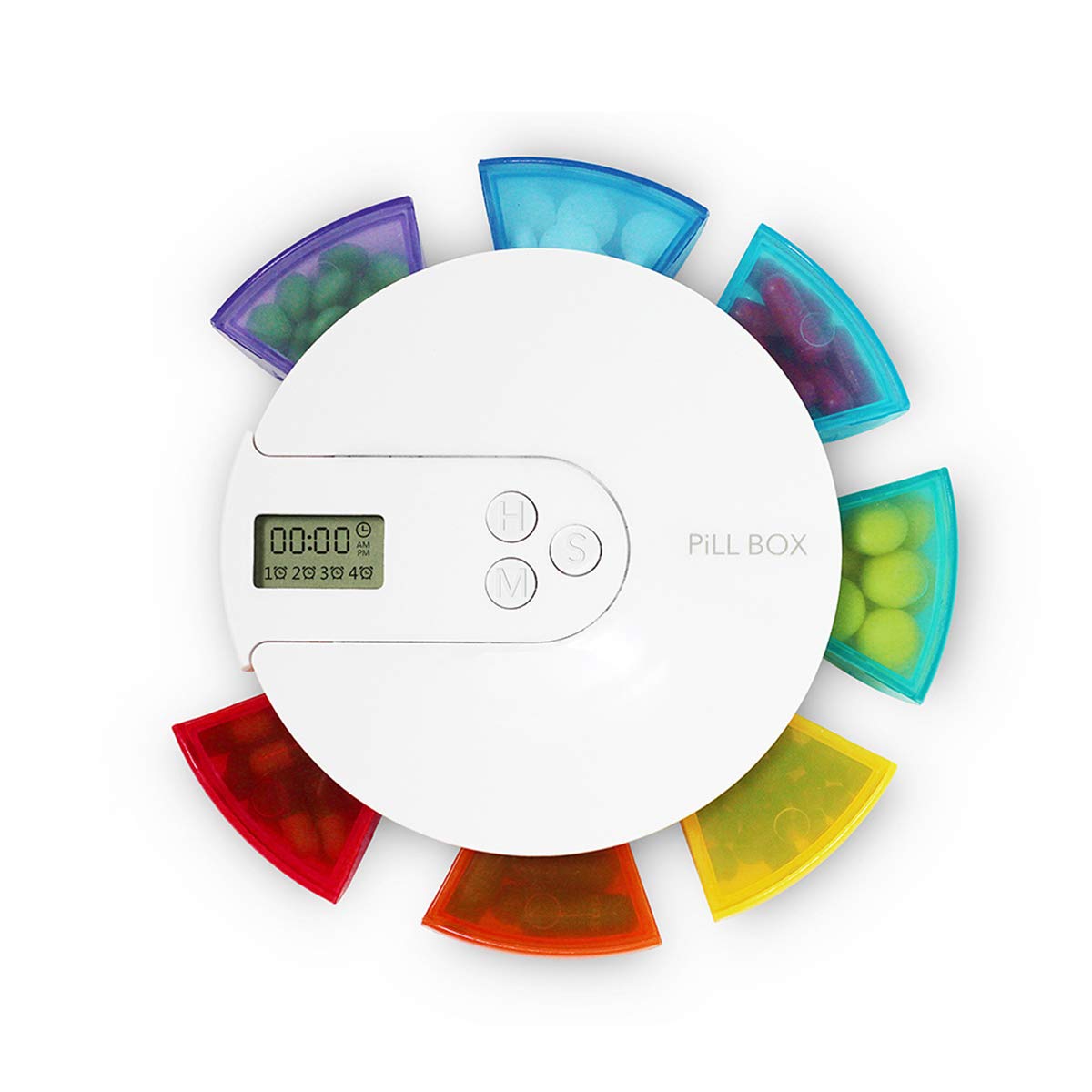 Songlela Electronic Pill Box Timer with 4 Timer Reminder Alarm and 7 Compartments, Portable Essential Medication Time Display Reminder Case Organizer - Idea for Personal Care and Daily Use #2