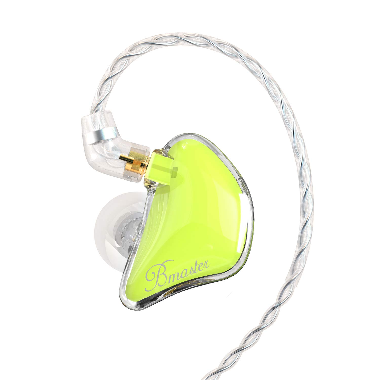 Photo 1 of BASN Bmaster Noise Isolating in Ear Monitor Earphones, 1BA+2DD Hybrid Balanced Armature Driver IEM Headphones with Two Detachable MMCX Cables (Yellow)
